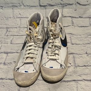 Leather Blazer Mid '77 'Paint Splatter Mens size 11.5